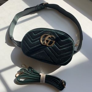 Emerald green fake Gucci belt/shoulder bag
